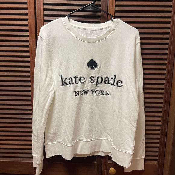 kate spade Sweaters - Kate Spade New York Embroidered Logo Sweatshirt  Ivory Size M